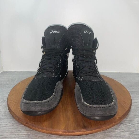 Asics Men's Sz 13 Matflex 6 1081A021 Black White Lace Up Mid Top Wrestling Shoes - Picture 4 of 9